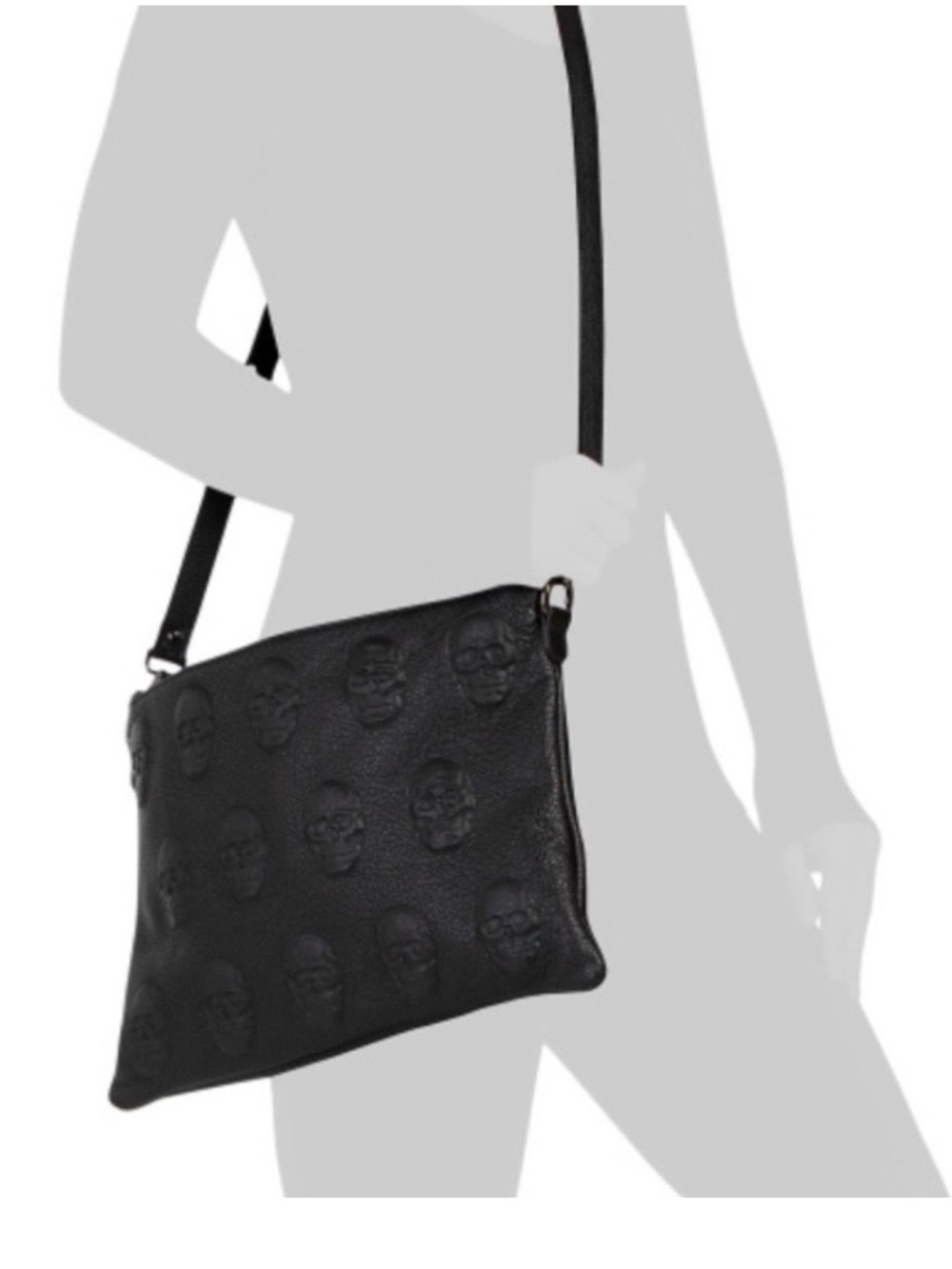 🖤🖤 IO PELLE  ITALIA BLACK LEATHER SCULLS BAG! 🖤🖤 - Picture 11 of 11